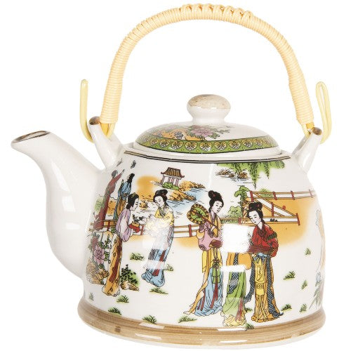 Porcelain Filter Teapot, 800ml, Multicoloured
