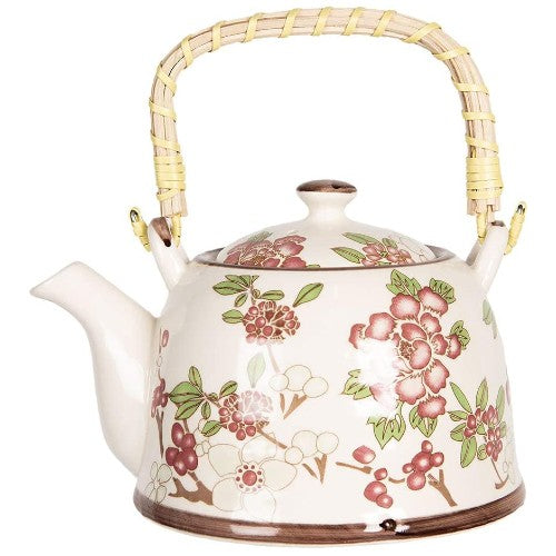 Porcelain Filter Teapot, 800ml, Flowers