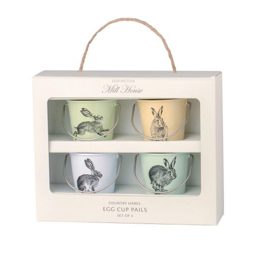 Egg Cup Buckets, Set Of 4, Country Hare