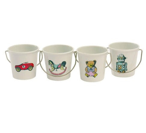 Egg Cup Buckets, Set Of 4, Vintage Toys