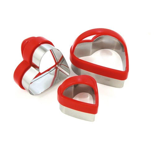 Heart Cookie Cutters, Set of 3, Red (E036)