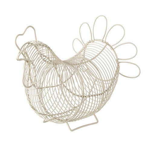 Chicken Shaped Egg Storage Basket, Cream