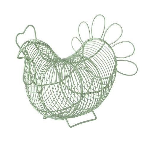 Chicken Shaped Egg Storage Basket, Sage Green
