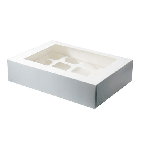 White Muffin & Cupcake Carry Box, 12 Hole (cu22)