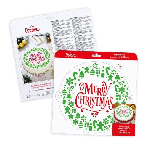 Decora Merry Christmas Wreath Stencil, 25cm