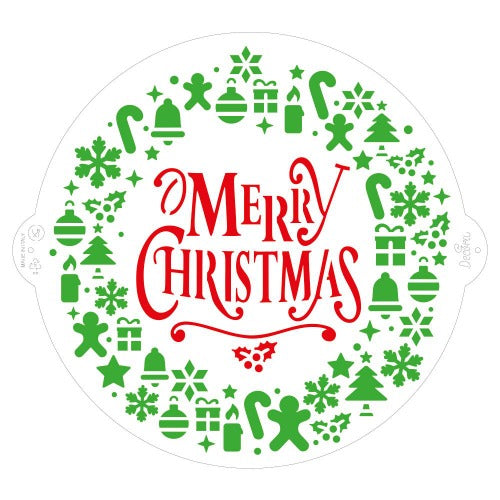 Decora Merry Christmas Wreath Stencil, 25cm