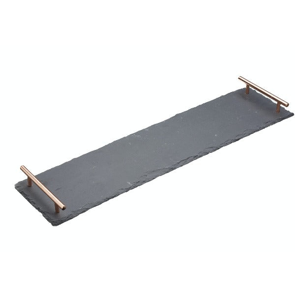 Artesà Slate Serving Platter with Copper Handles, 60cm