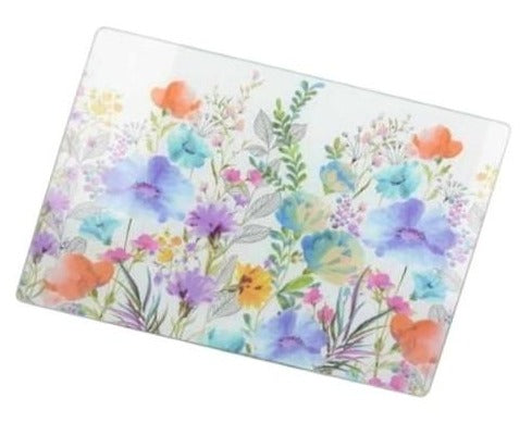 Glass Worktop Saver, Meadow Floral, Medium, 40cm x 30cm