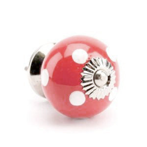 red cupboard knob