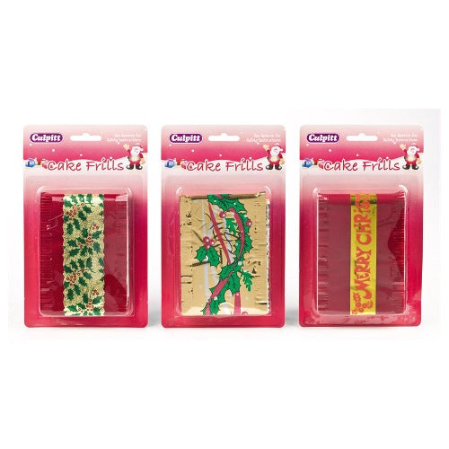 Red Christmas Cake Frills, 83 x 914mm