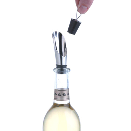 BarCraft Stainless Steel Wine Pourer with Stopper (kc13d)