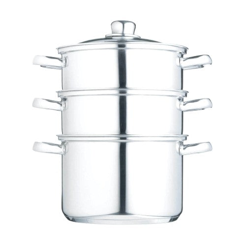 Kitchencraft Stainless Steel 3 Tier Steamer, 18cm (K42F)