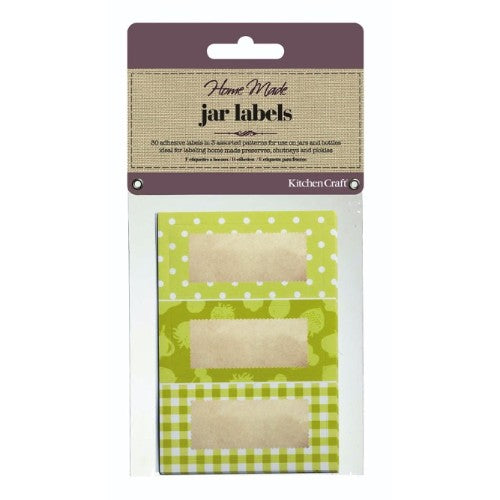 Self-Adhesive Jam Jar Labels, Garden Green, Pack of 30