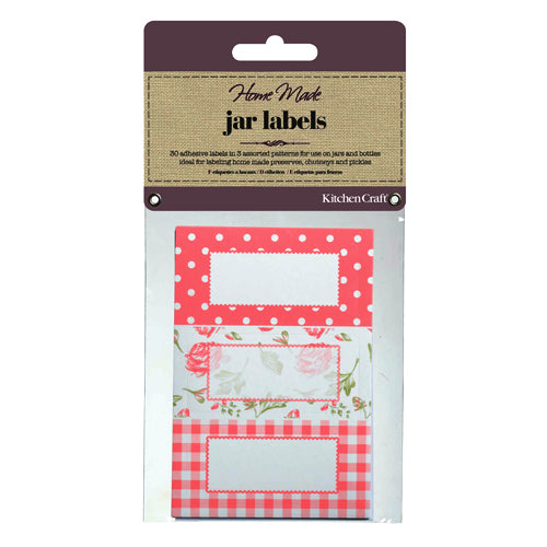Self-Adhesive Jam Jar Labels, Roses, Pack of 30