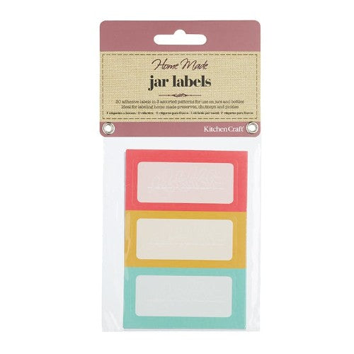Self-Adhesive Jam Jar Labels, Brights, Pack of 30