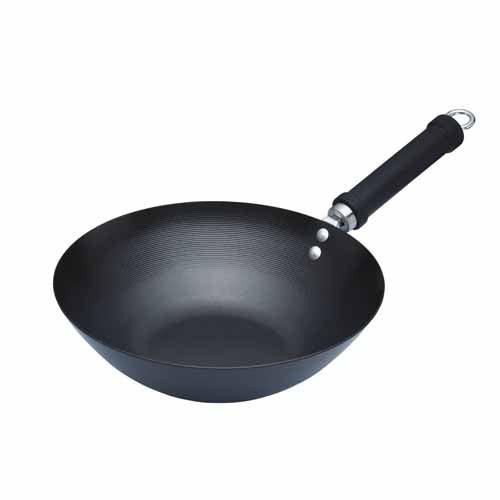 Oriental Carbon Steel Non-Stick Wok, 26.5cm (k31m)