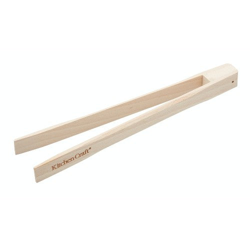 KitchenCraft Beechwood Toast Tongs, 25cm