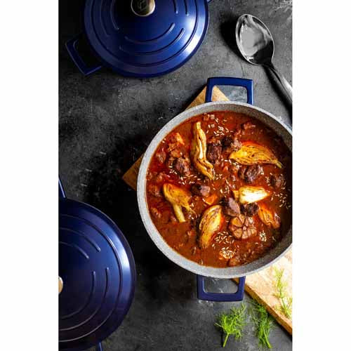 Masterclass Lightweight Non-Stick Casserole, 5L, Blue
