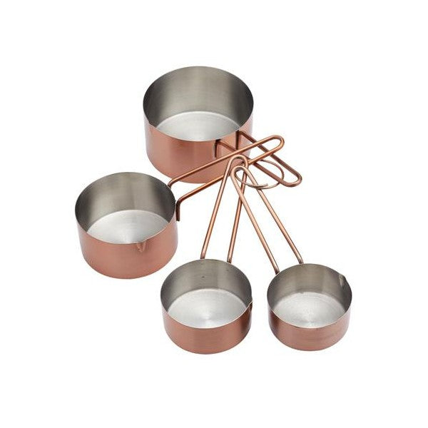 Stainless Steel & Copper Measuring Cups, Set Of 4