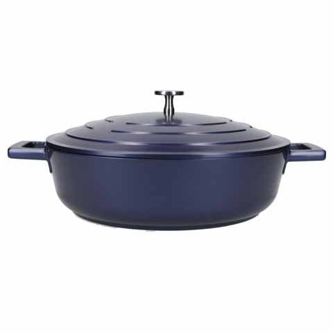 Masterclass Shallow Lightweight Non-Stick Casserole, 4l, Blue (k95j)