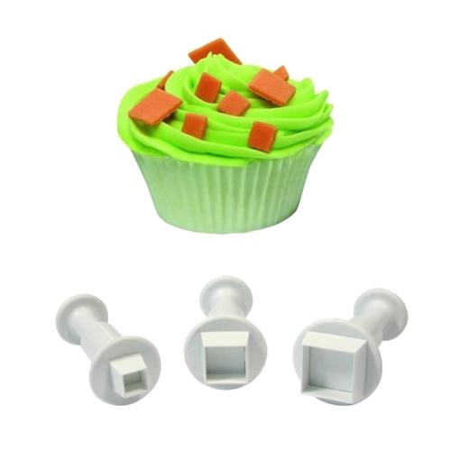 PME Square Plunger Cutters, Set Of 3