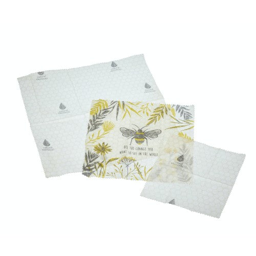 KitchenCraft Eco-Friendly Reusable Beeswax Food Wraps, Set Of 3