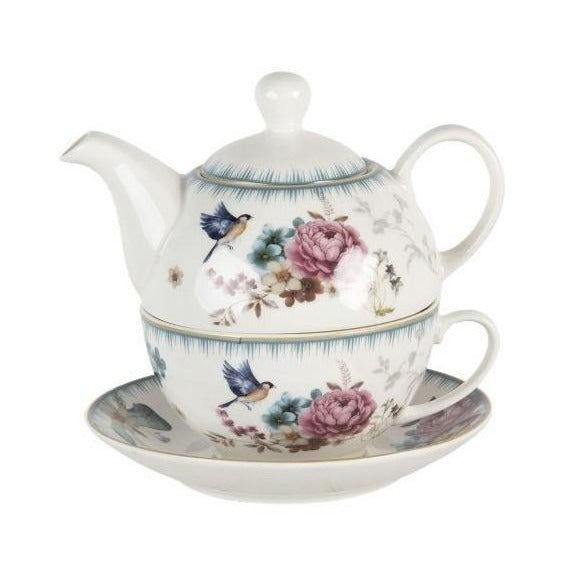 Porcelain Tea For One Teapot & Cup, Floral