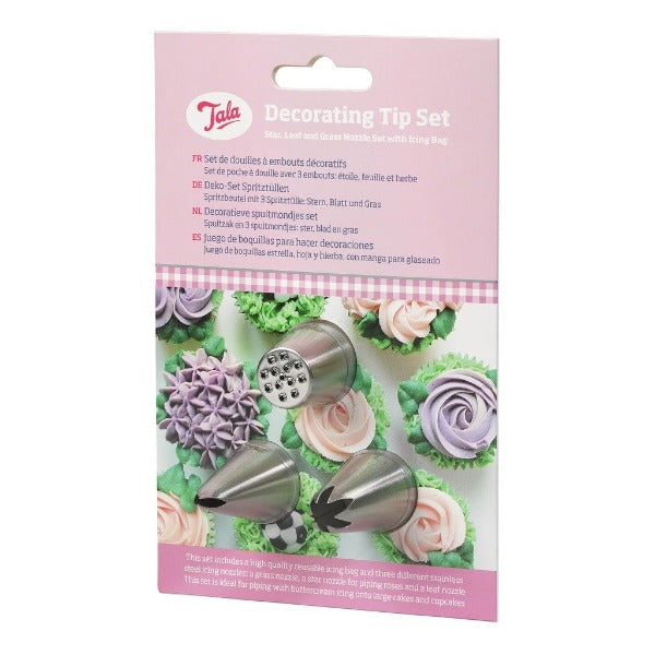Tala Icing Bag & Nozzles, Star, Leaf & Grass