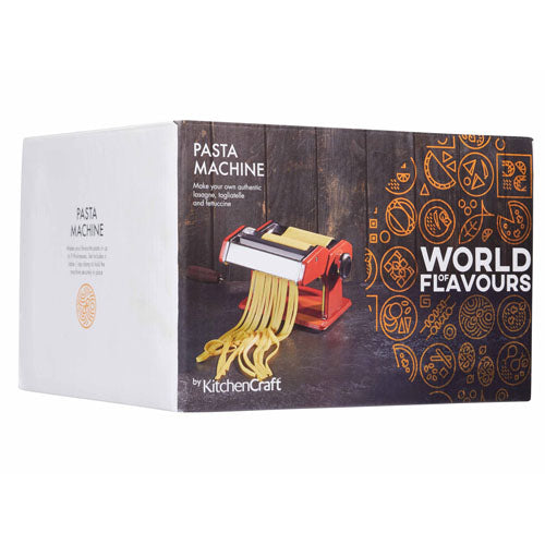 Stainless Steel Italian Pasta Maker, Red