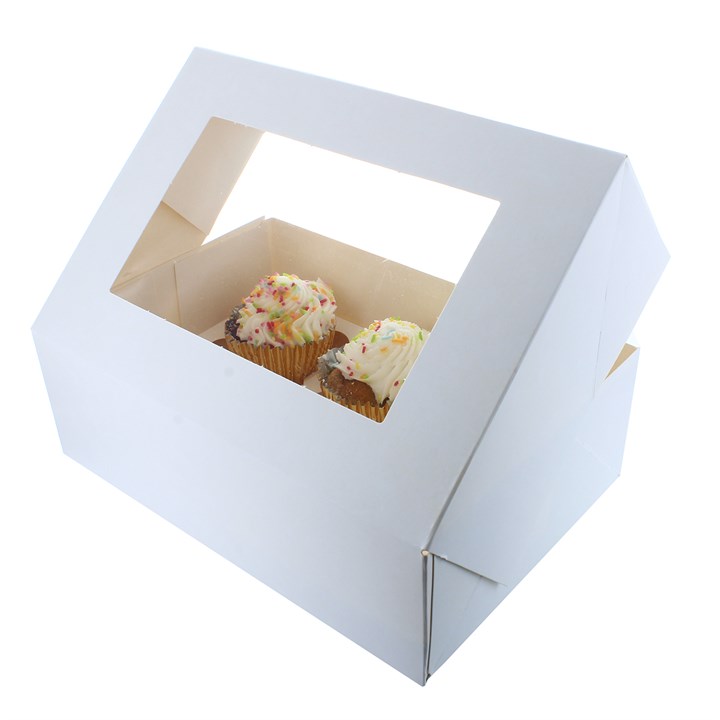 White Muffin & Cupcake Carry Box, 6 Hole (c33x)