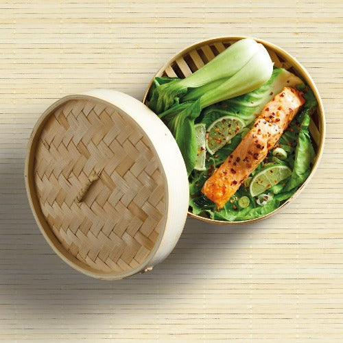 Kitchencraft Two Tier Bamboo Steamer with Lid, 20cm (K99F)