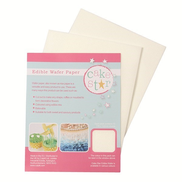 Cake Star White Wafer Paper, 12 Sheet