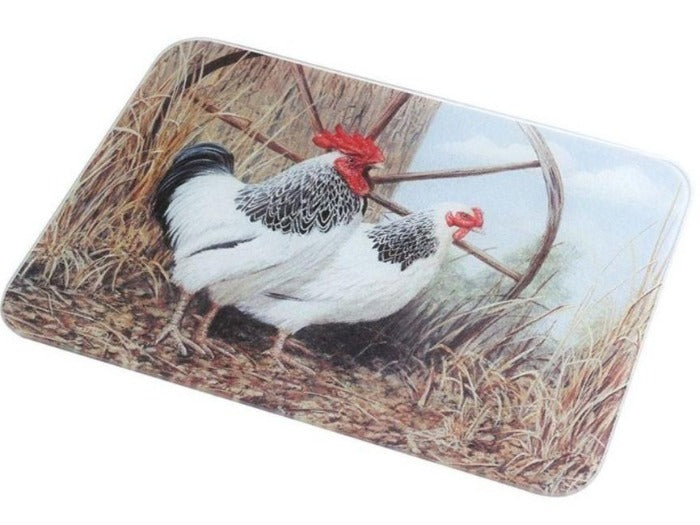 Glass Worktop Saver, Sussex Chicken, Large, 50cm x 40cm