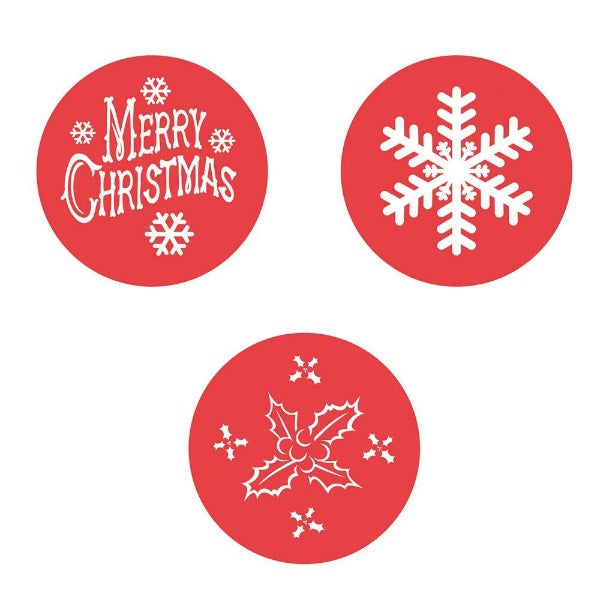 Christmas Cake Stencils, Set Of 3