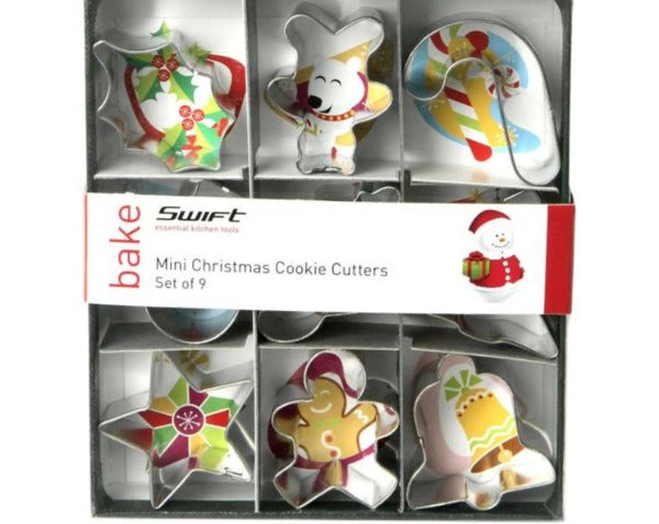 Mini Christmas Cookie Cutters, Set Of 9, 4cm (D74e)