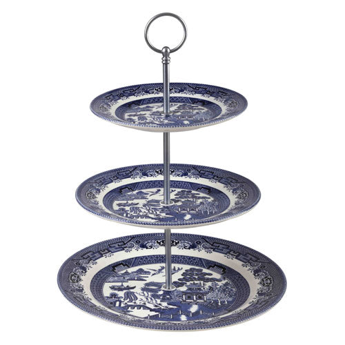 Churchill Blue Willow Pattern Cake Stand