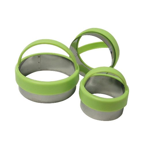 Plain Pastry Cutters, Set of 3, Green
