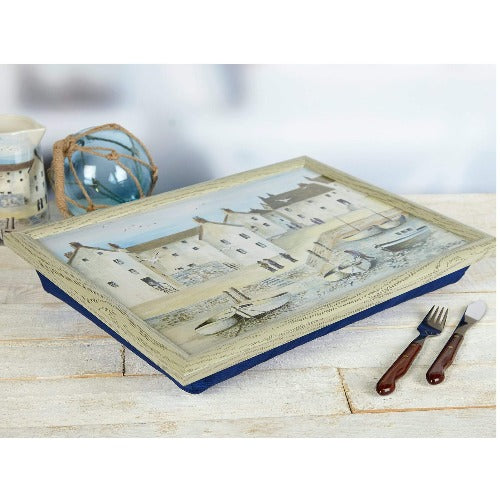 cornish harbour cushioned bean bag laptray