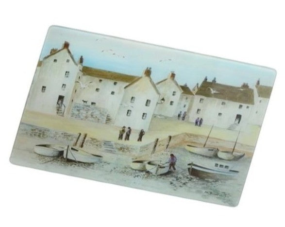 Glass Worktop Saver, Cornish Harbour, Medium, 40cm x 30cm