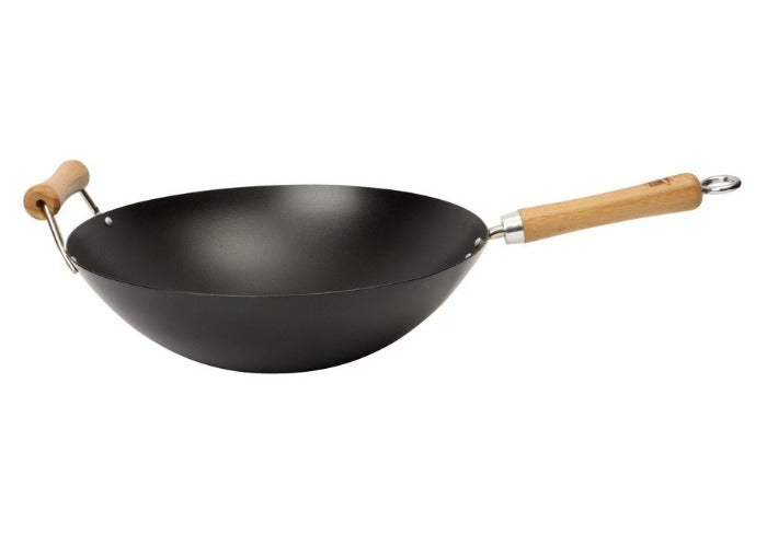 School of Wok Non-Stick Carbon Steel Wok, 36cm
