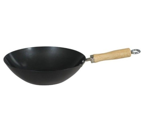 Dexam Non-Stick Carbon Steel Wok, 30cm