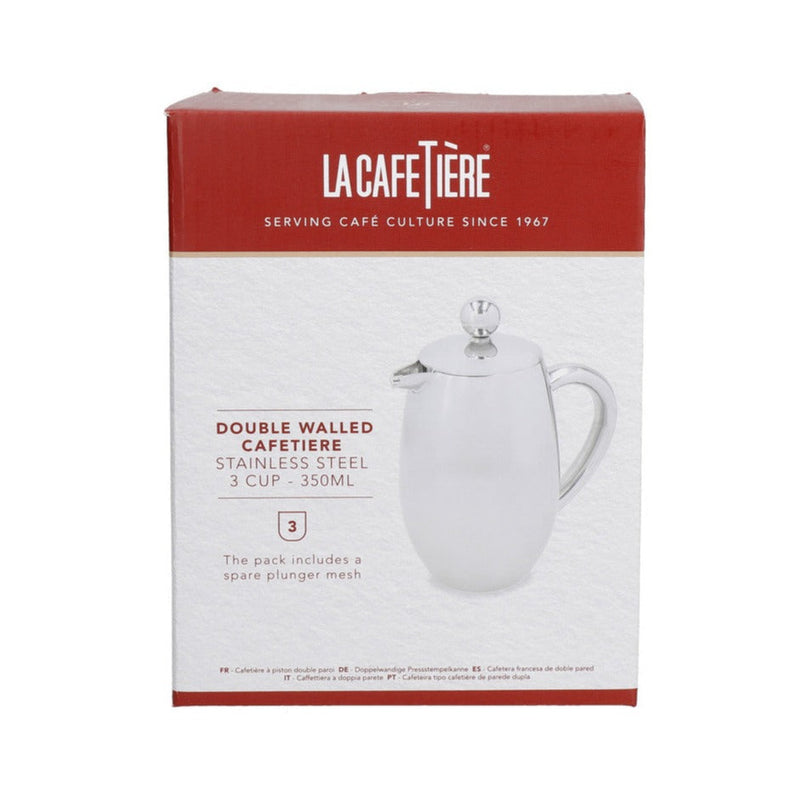 La Cafetière Double Walled Stainless Steel French Press, 8 Cup