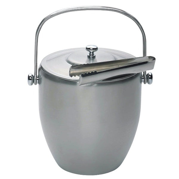 Stainless Steel Ice Bucket with Lid & Tongs