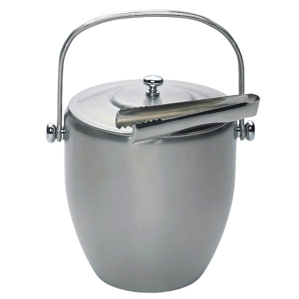 Stainless Steel Ice Bucket with Lid & Tongs (k762)