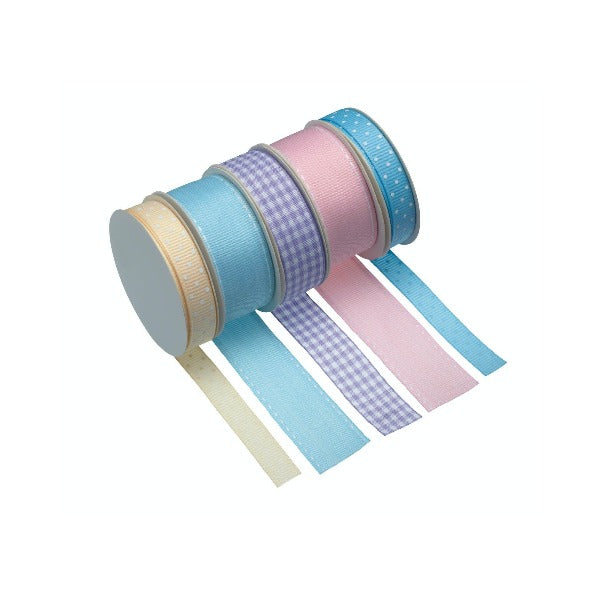 Assorted Coloured Ribbons, Pack Of 5, Pastel (kc62)