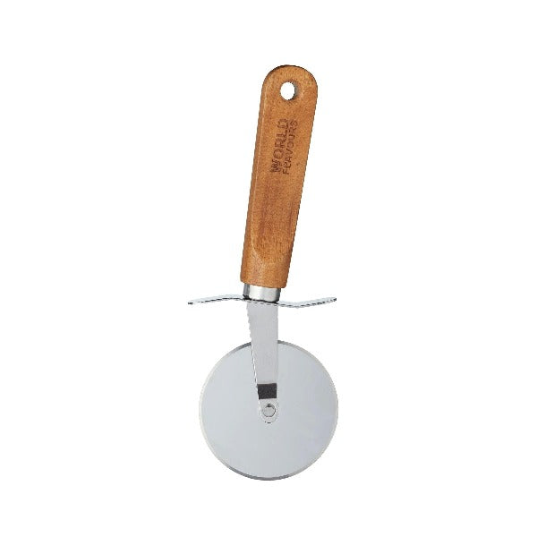 Stainless Steel Pizza Cutter With Wooden Handle (k68r)