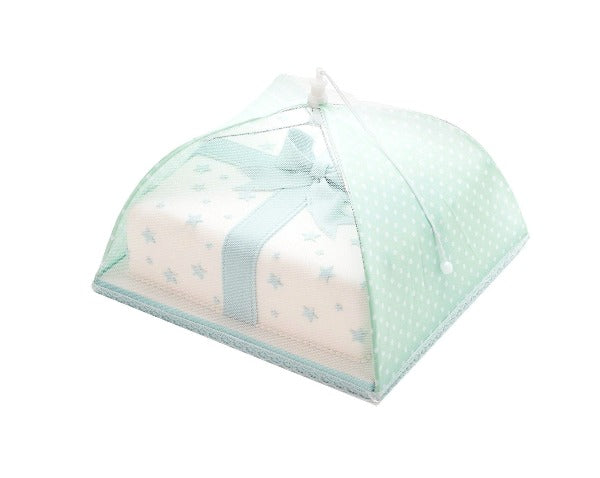 Umbrella Food Cover, 30cm, Green Polka