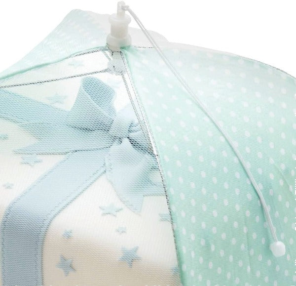 Umbrella Food Cover, 30cm, Green Polka