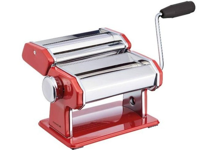 Stainless Steel Italian Pasta Maker, Red