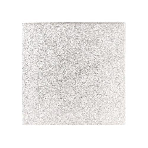 Square Cake Card, Thin, 12", Silver